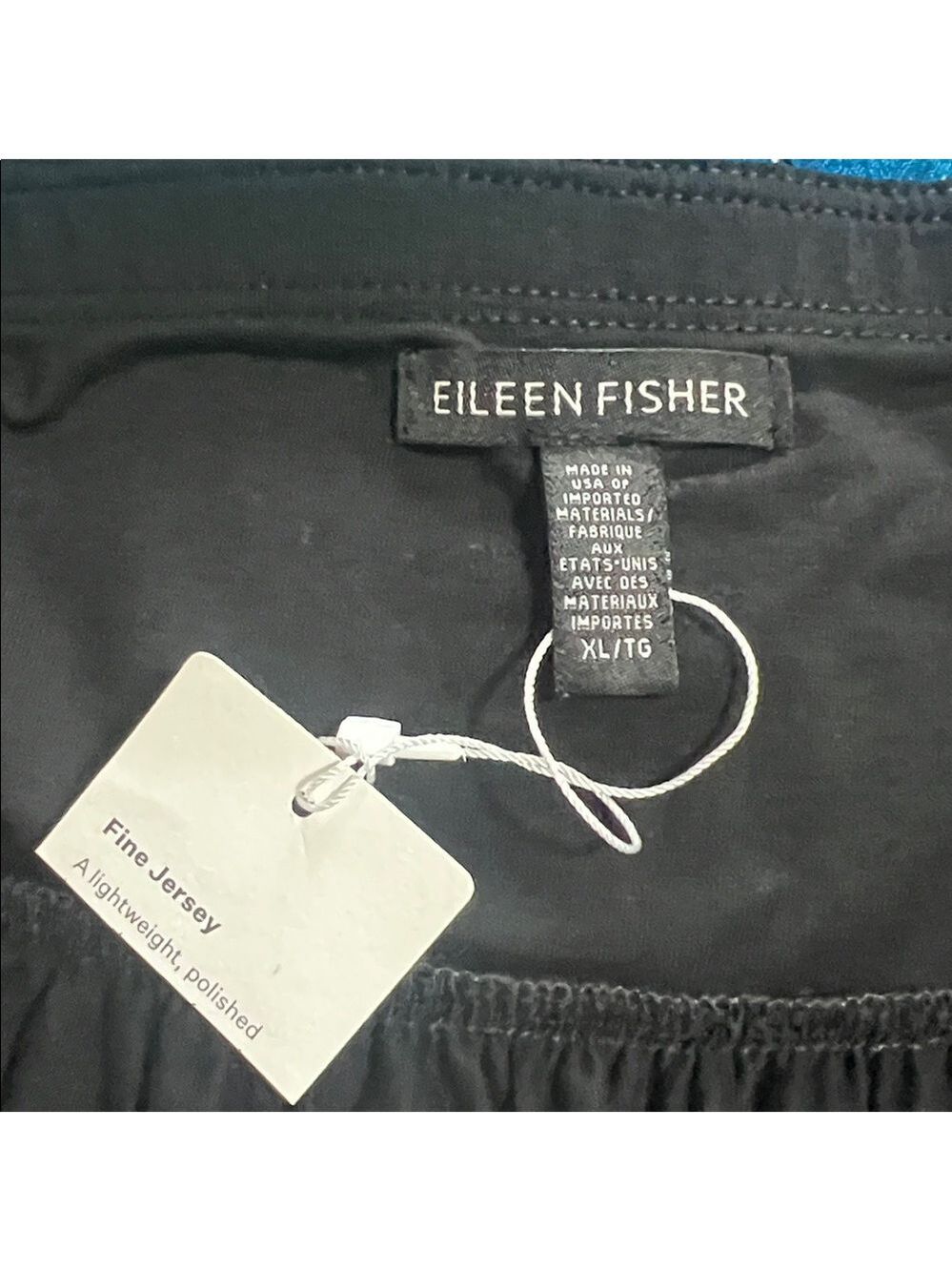 Eileen Fisher Black Midi Skirt. XL. New. Side pockets. - Picture 5 of 6